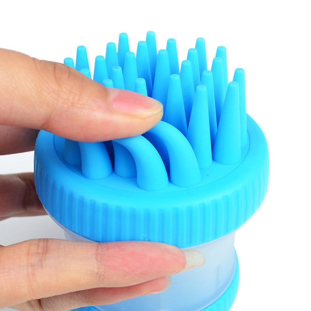 Canine Spa Brush with Massager and Paw Cleaner