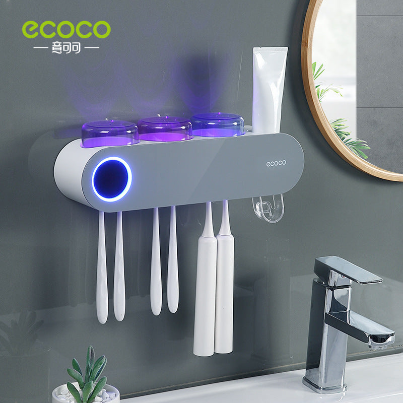 Wall-Mounted UV Toothbrush Sterilizer with 3 Cups