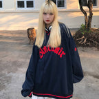Long Sleeve V-Neck Bomber Sweater