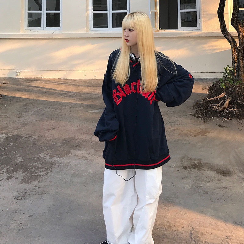 Long Sleeve V-Neck Bomber Sweater