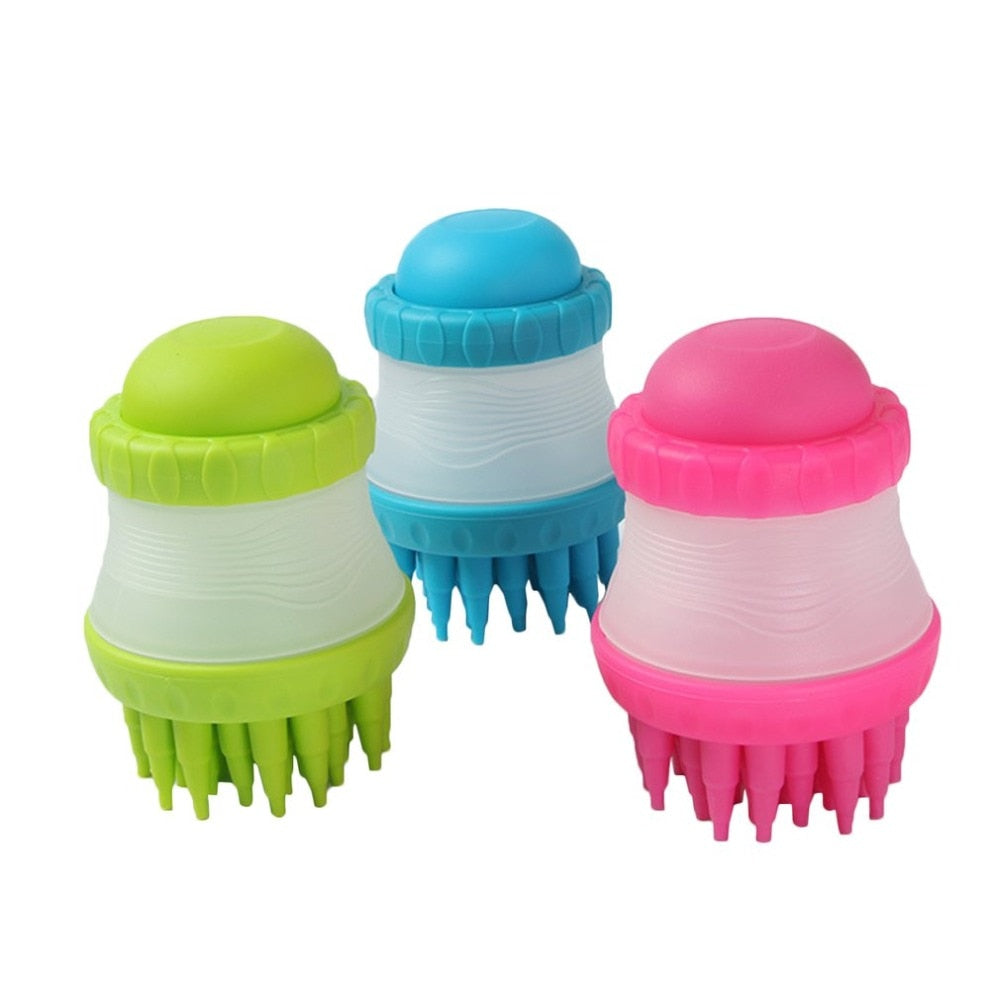 Canine Spa Brush with Massager and Paw Cleaner