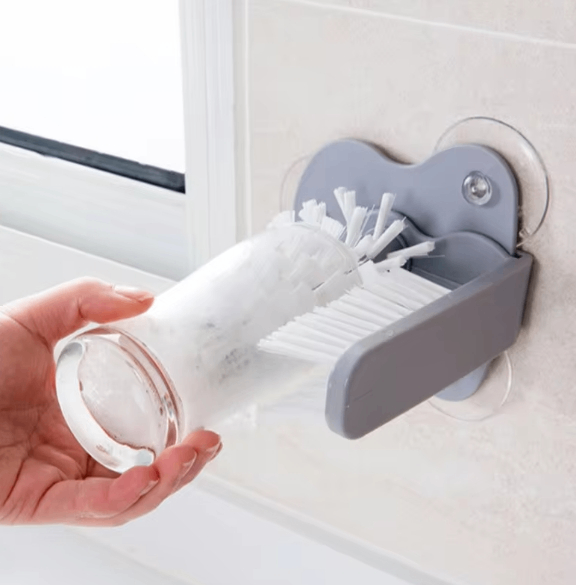 Suction-mounted Cup & Glass Cleaner