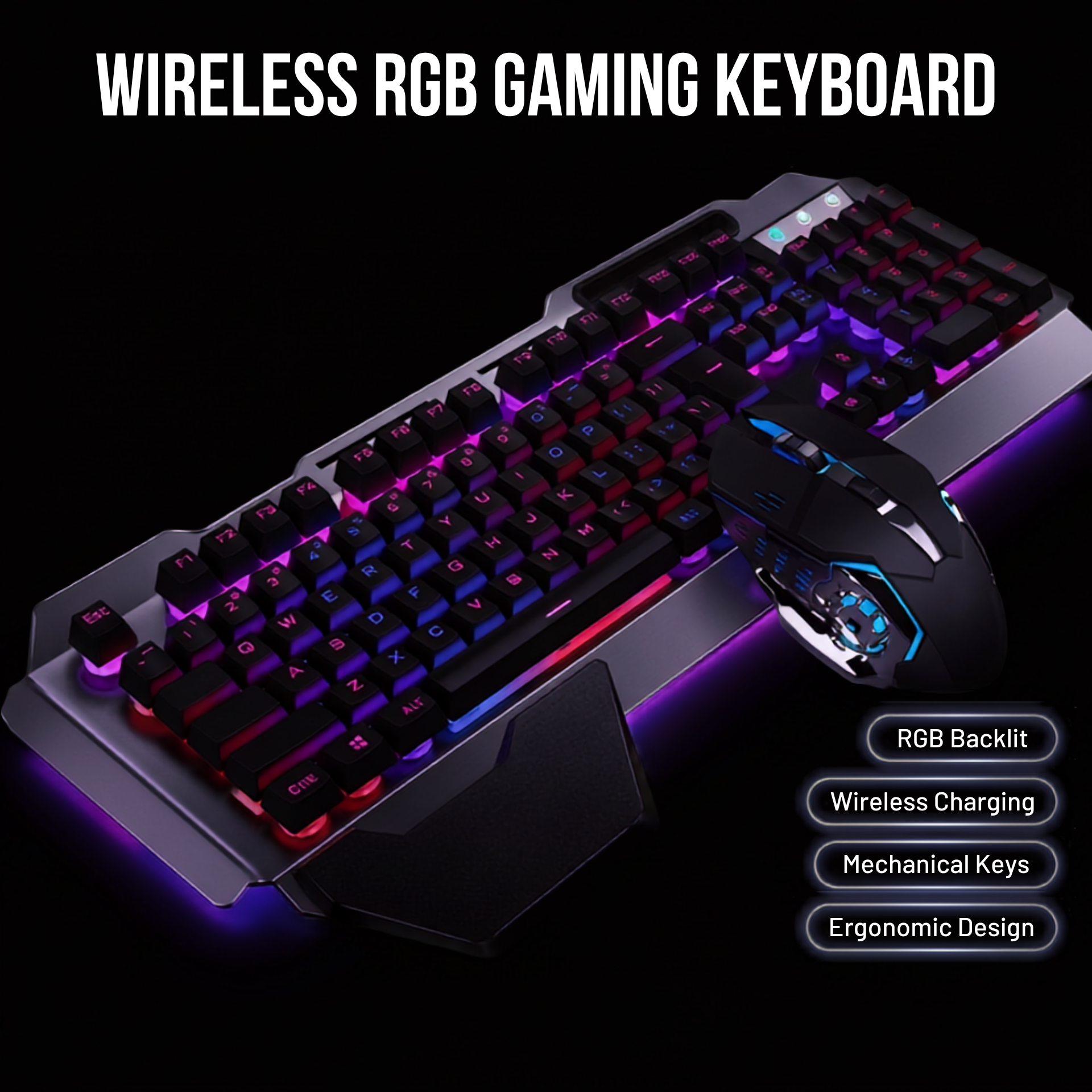 Ergonomic Keyboard with RGB Backlight